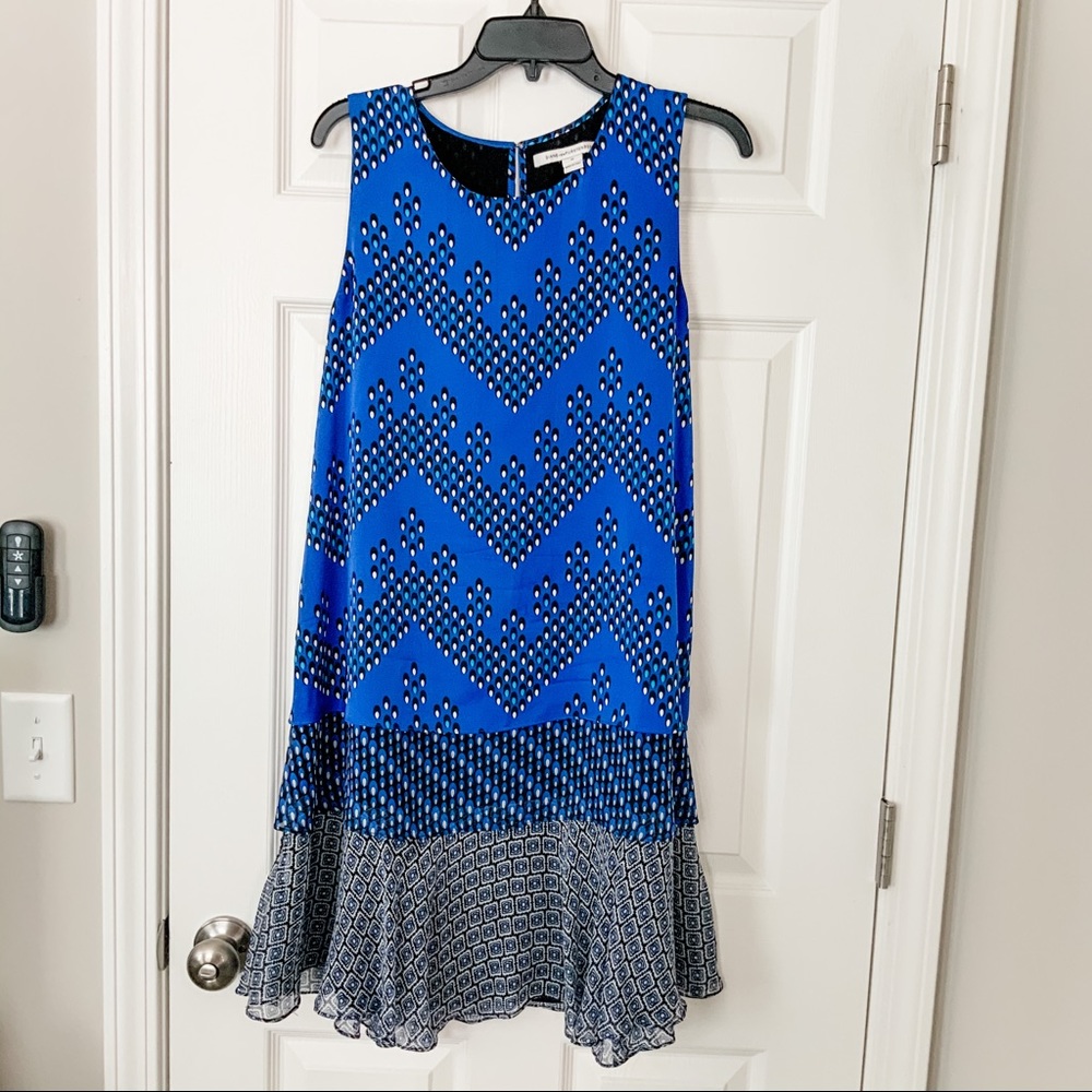 Diane Von Furstenberg Liza Silk Blend Blue Dress - Picture 2 of 5